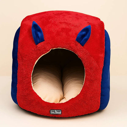 Snail Cave Pet Bed (Blue & Red)