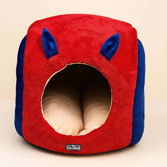 Snail Cave Pet Bed (Blue & Red)