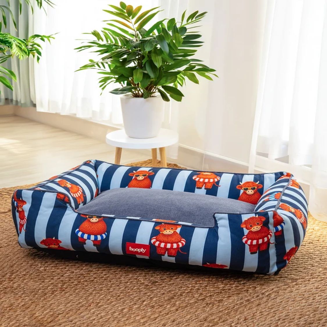 Dog Bed | Raised Side Pet Bed for Cozy Indoor Sleep & Rest - Blue