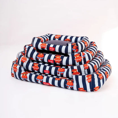 Dog Bed | Raised Side Pet Bed for Cozy Indoor Sleep & Rest - Blue