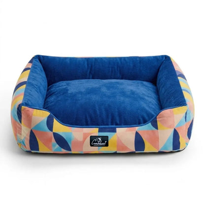 Comfortable Pet Bed with Raised Edges | Soft Washable Lounger for Dogs & Cats