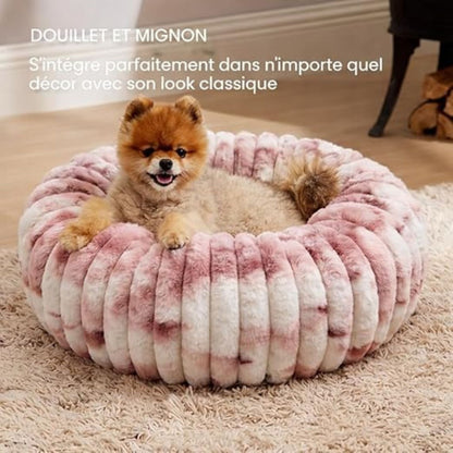 Donut Pet Bed for Cats & Puppies | Soft Plush, Cozy & Calming |Reversible, Washable (55 CM)