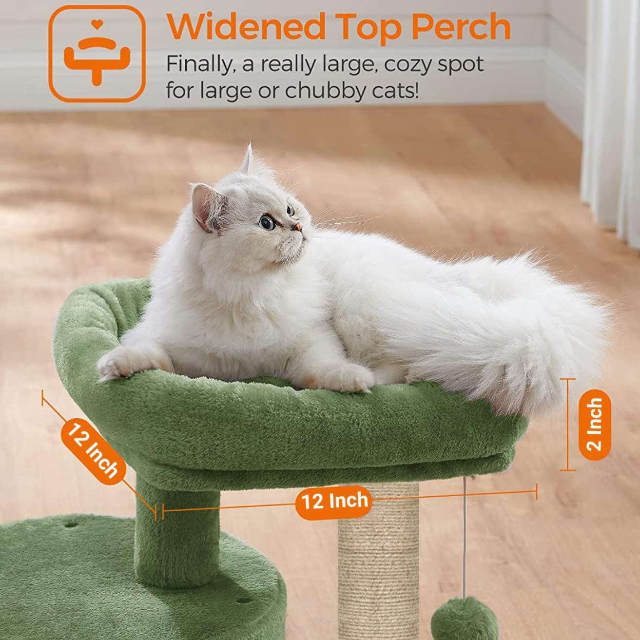 Cat Tree with Scratching Post, Condo and Toy Ball, 19 Inch x 12 Inch x 18 Inch