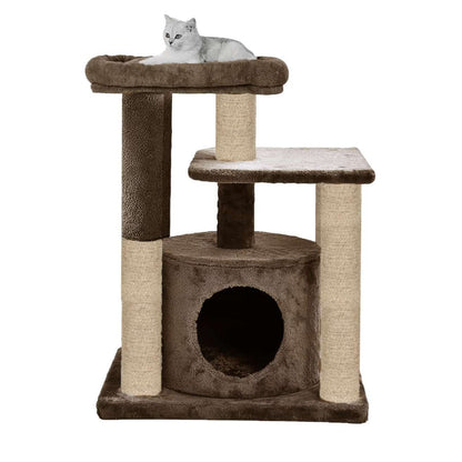 Condo Kitten Cat Tree - Hanging Ball | Cat Furniture | Top Perch | Scratching Posts | Jute Rope (Small)