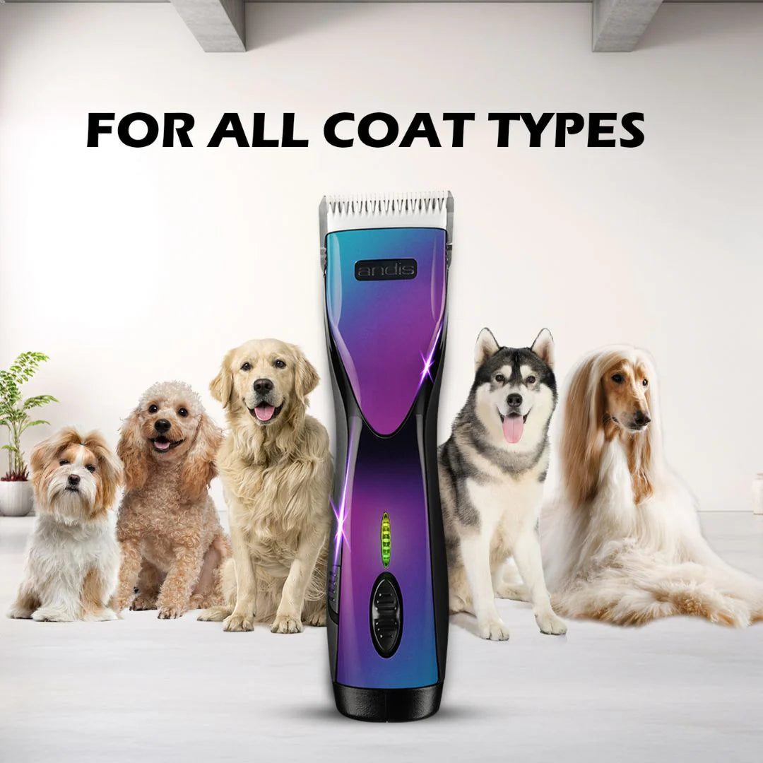 Andis Pulse ZR II Purple Galaxy Pet Clipper | Rechargeable Cordless Grooming Clipper