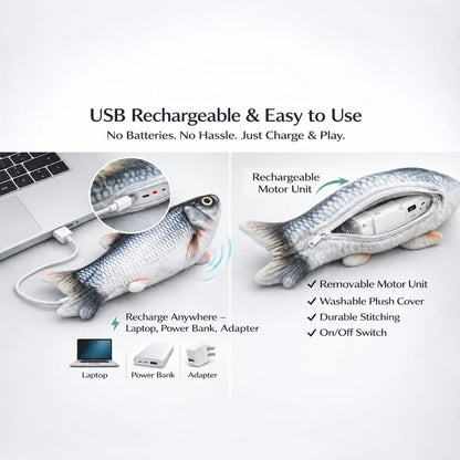 Flopping Fish Cat Toy | Rechargeable Interactive Indoor Cat Toy