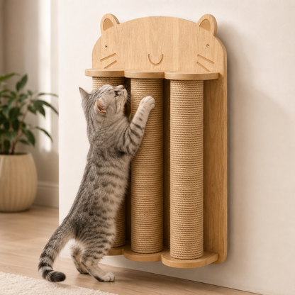 ScratchShield Wall Cat Scratcher – Wall Mounted Cat Scratching, Vertical Sisal Scratcher