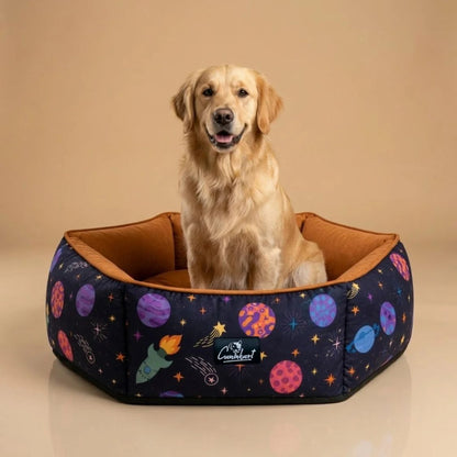 Washable Dog Bed with Raised Sides | Soft Cushioned Pet Bed for Dogs & Puppies