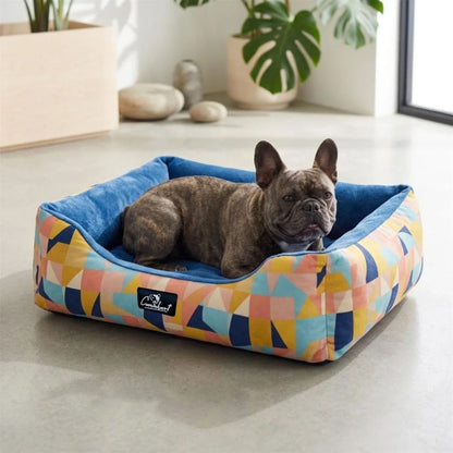 Comfortable Pet Bed with Raised Edges | Soft Washable Lounger for Dogs & Cats