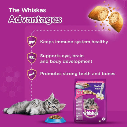 Whiskas Dry Food for Mother and Babycat (Mackerel Flavour 3 kg)