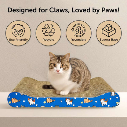 2-in-1 Reversible Cat Scratcher with Catnip for Indoor Cats & Kittens
