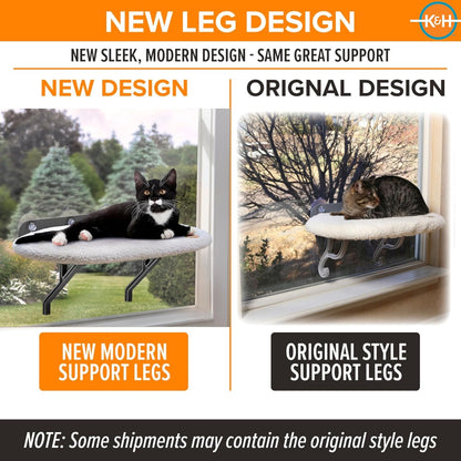 Universal Mount Kitty Sill Cat Window Perch | Soft Fleece, 14x24 Inch