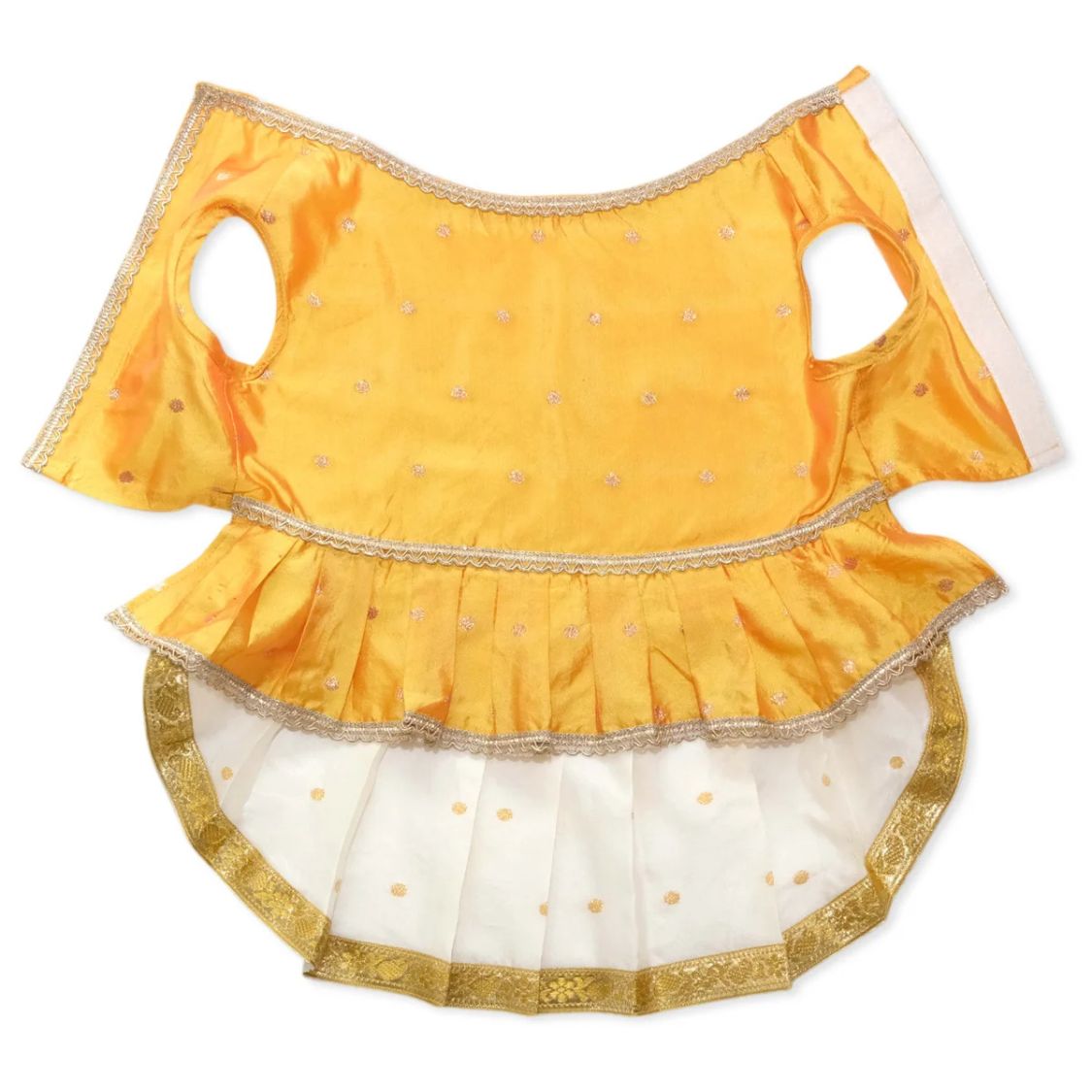 Dog Dress With Dupatta | Pet Festive Wear for Events - Yellow