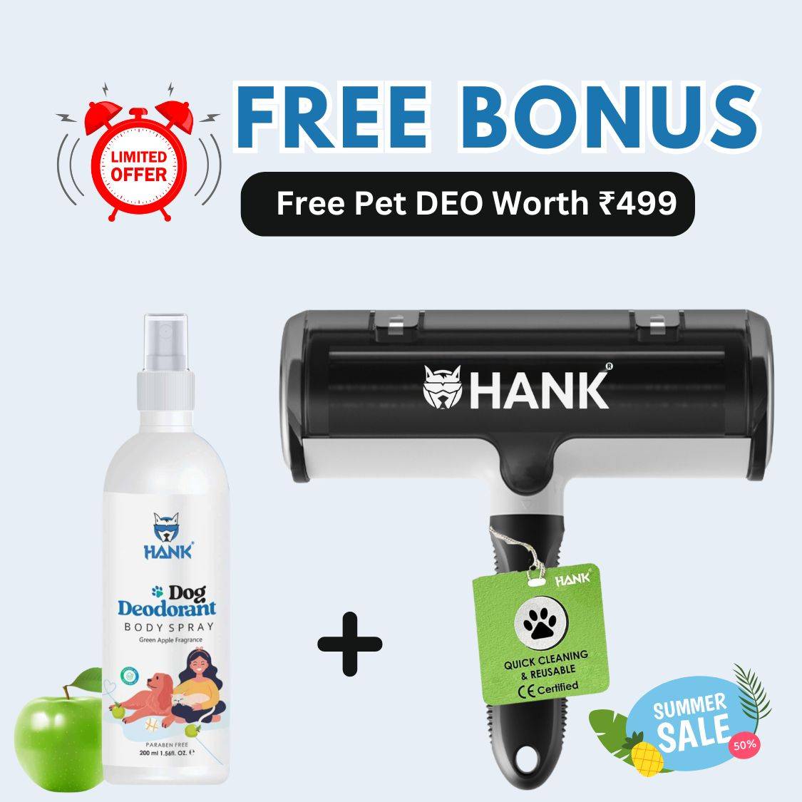 Hank Pet Hair Remover With Free Deo
