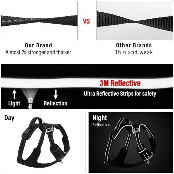 Hank Black Harness For Dog