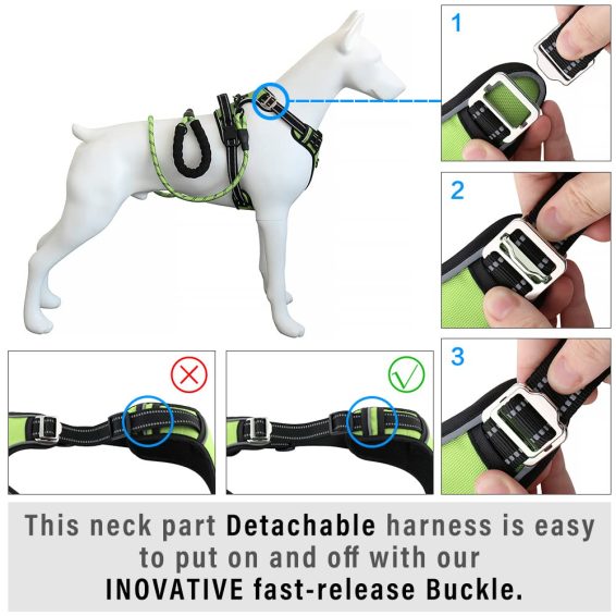Hank Dog Neon Green Harness1
