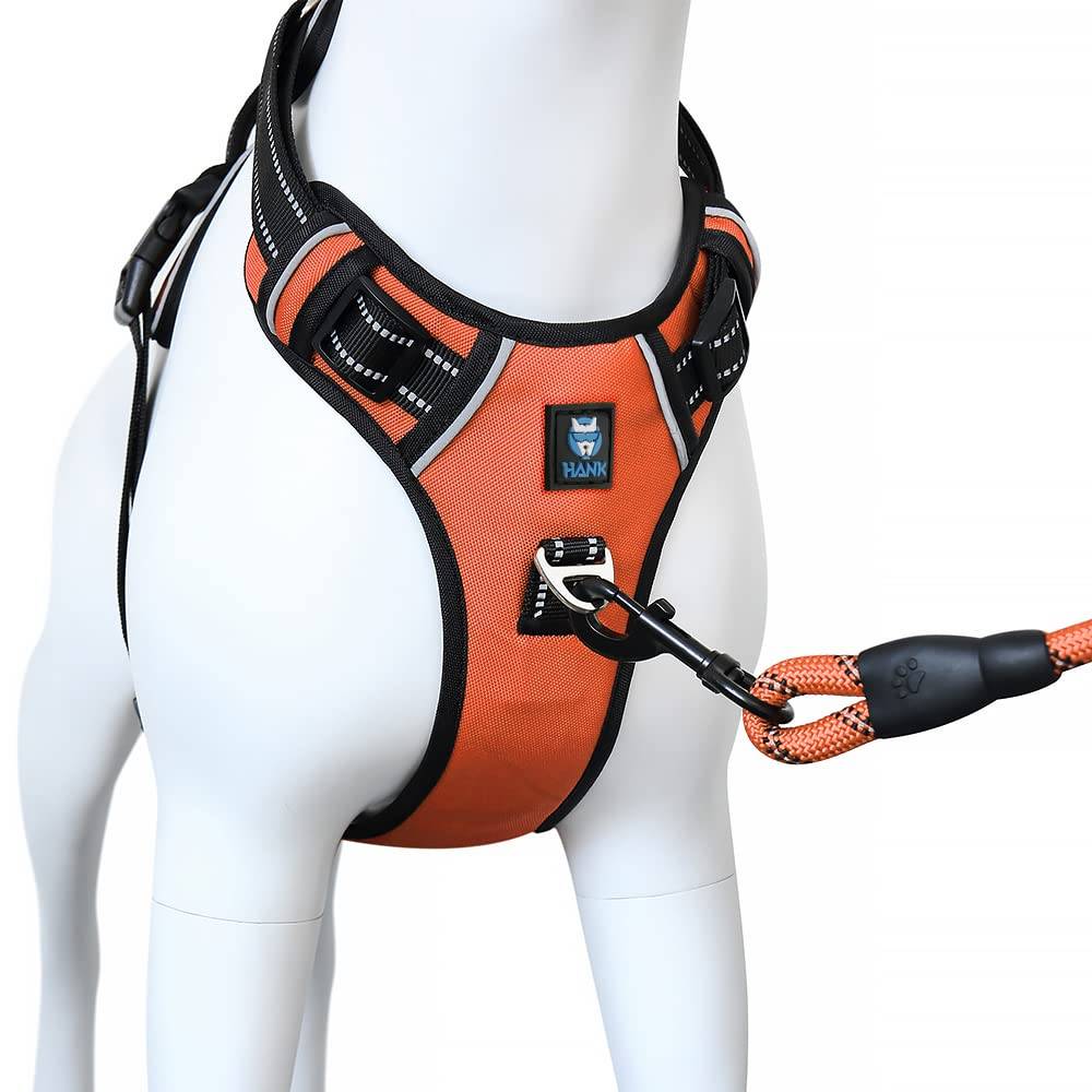 Hank Neon Orange Harness For Dog 1