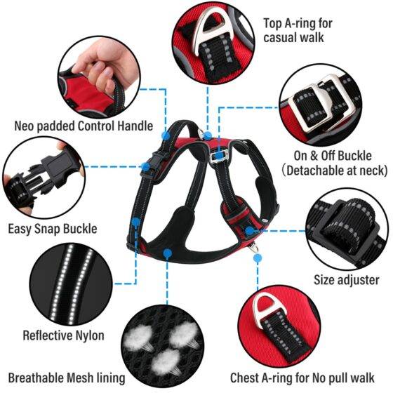 Key Benefits Dog Harness Red