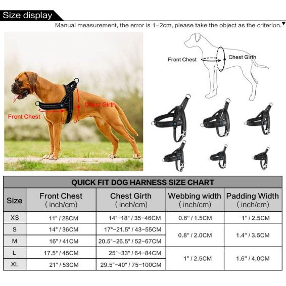 Hank Dog Harness Size Chart
