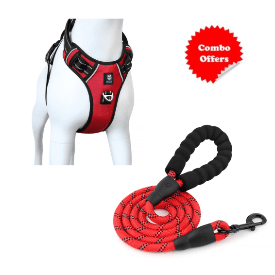 Hank Combo Offer Dog Harness Red