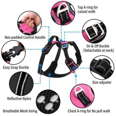 Dog Harness Pink Features