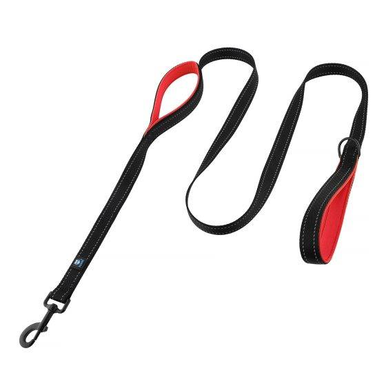 Dog Leash Red Double Handle