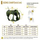 Military Harness Green Size Chart