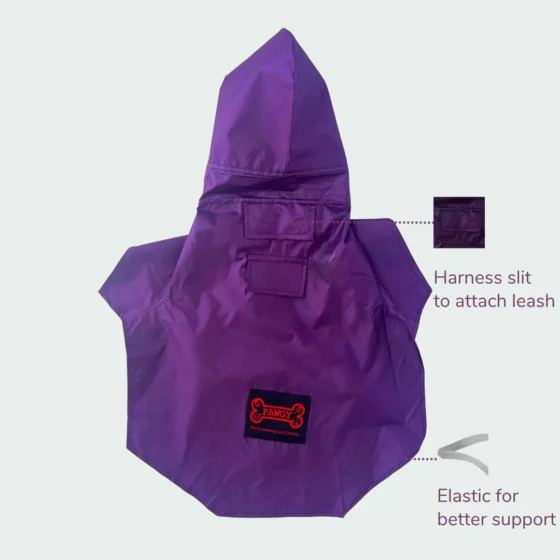 Purple Raincoat For Dogs & Cats