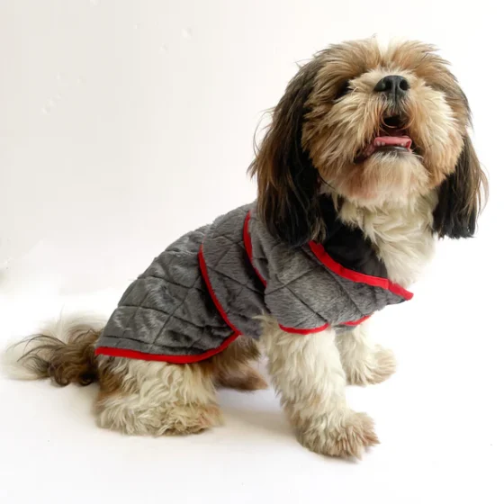 Reversible Quilted Jacket (Grey & Black) for Dogs & Cats