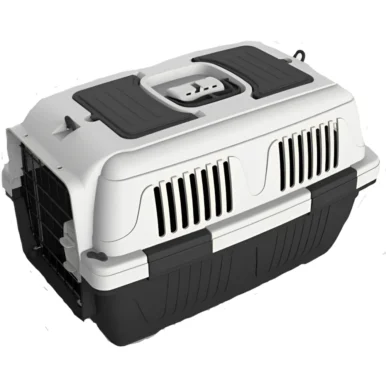 Closed Top Carrier Box for Dogs and Cats (Dark Grey)