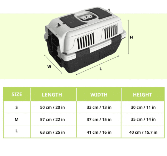 Closed Top Carrier Box for Dogs and Cats (Dark Grey)