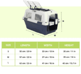 Closed Top Open Grill Carrier Box for Dogs and Cats Size