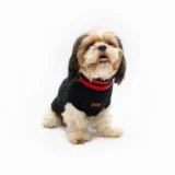 High Neck Cable Knit pet Sweater Black