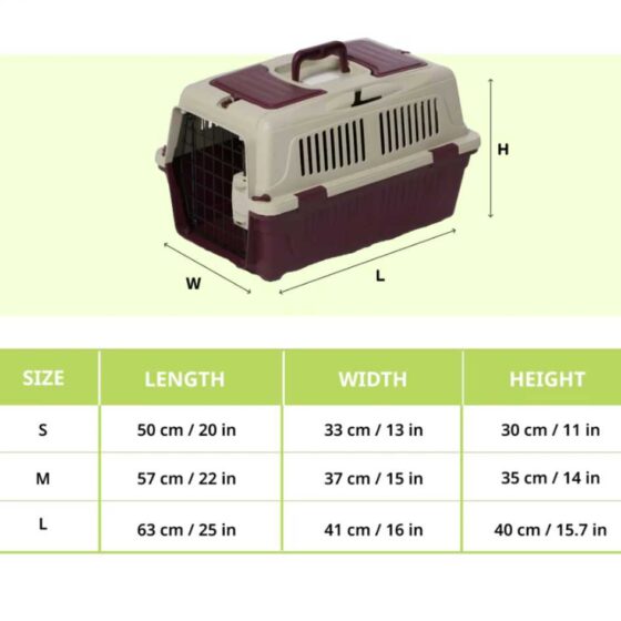 Closed Top Carrier Box for Dogs and Cats - Size